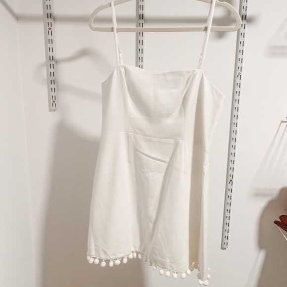 French Connection white pom Pom mini dress size 8 - Picture 2 of 6